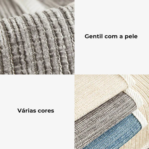 Capa para Sofá de Chenille Listrado Anti-Arranhões