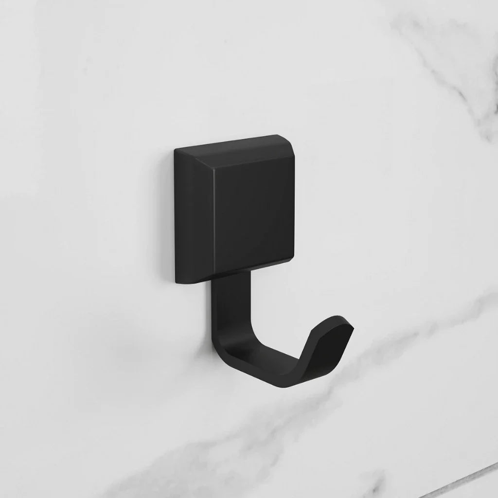 Kit Acessórios Para Banheiro 4 Peças Lavabo Com Toalheiro Duplo Preto Fosco