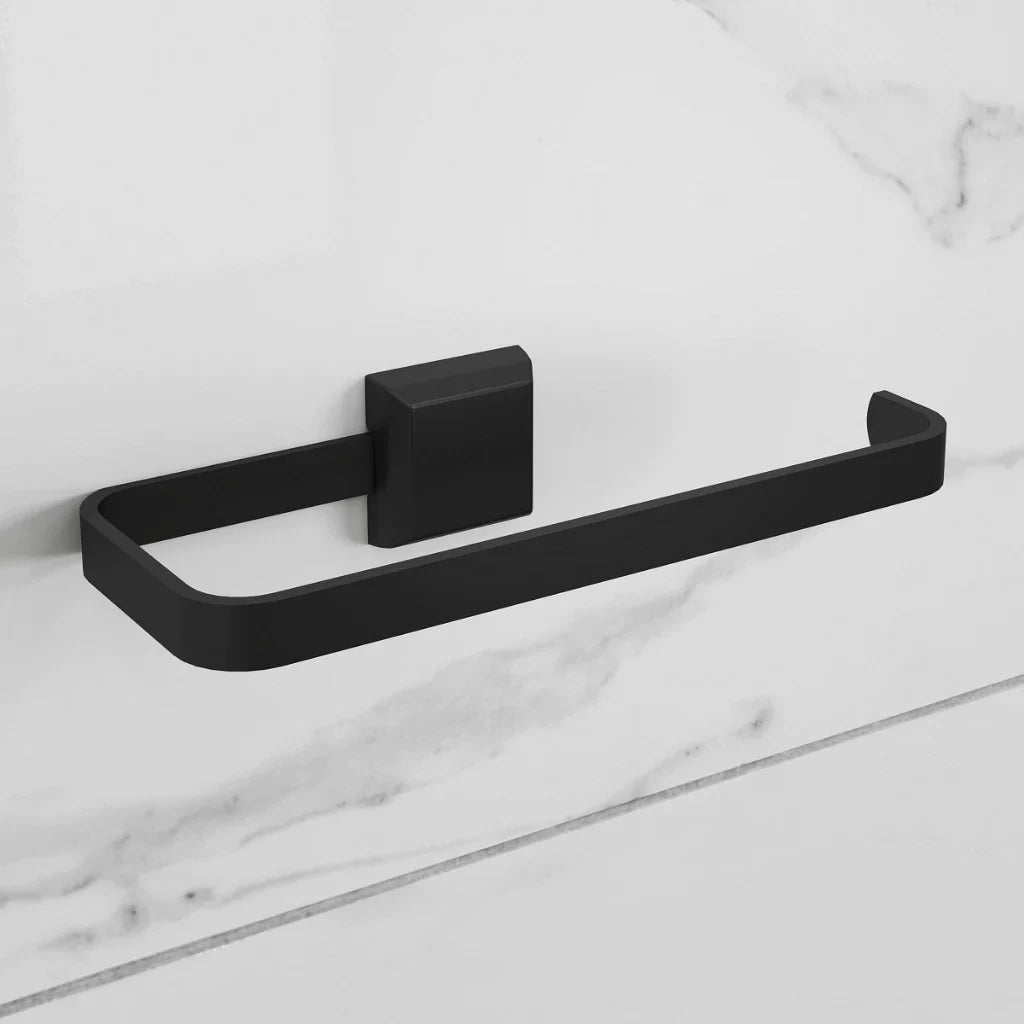 Kit Acessórios Para Banheiro 4 Peças Lavabo Com Toalheiro Duplo Preto Fosco