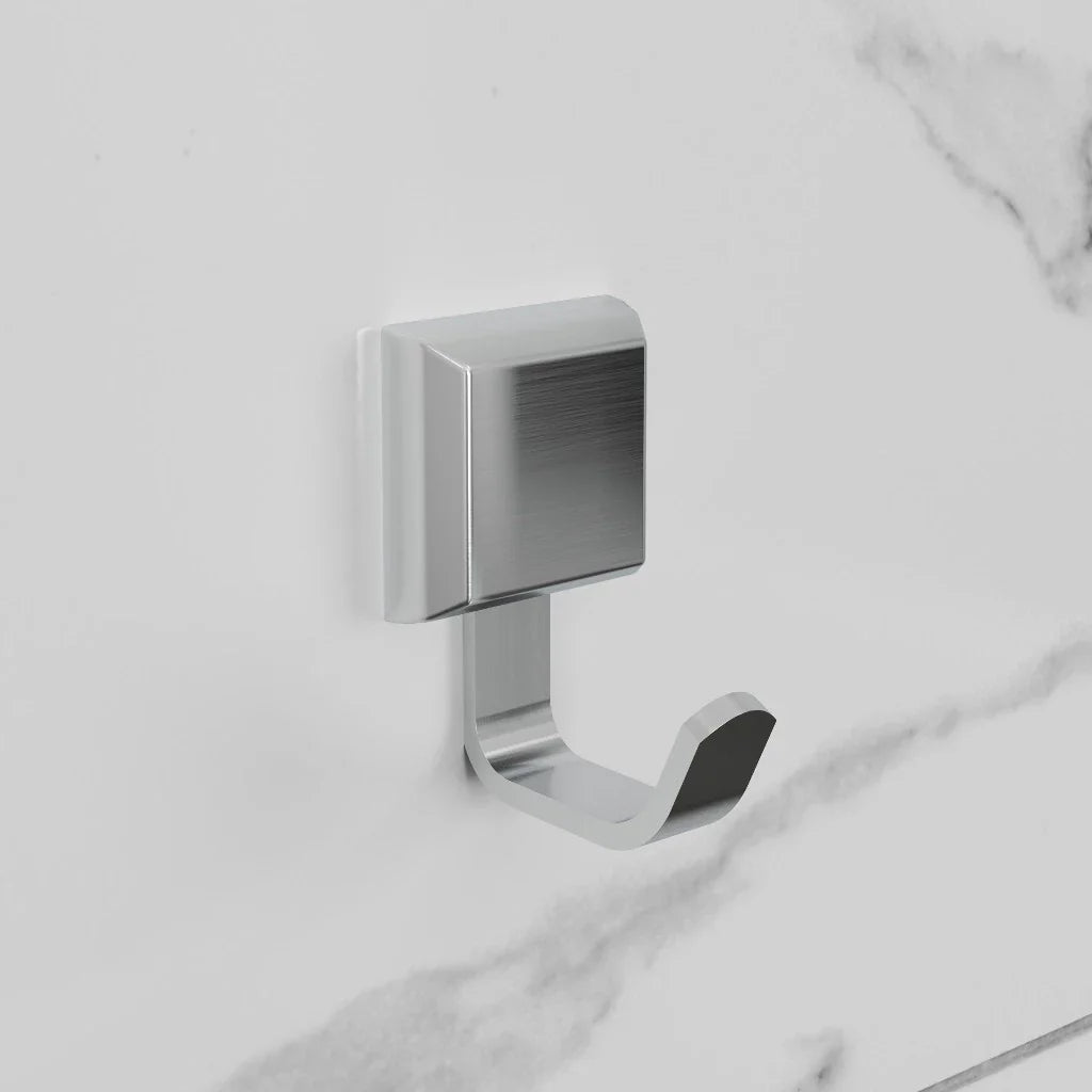 Kit Acessórios Para Banheiros 4 Peças Prata Lavabo Com Toalheiro Duplo