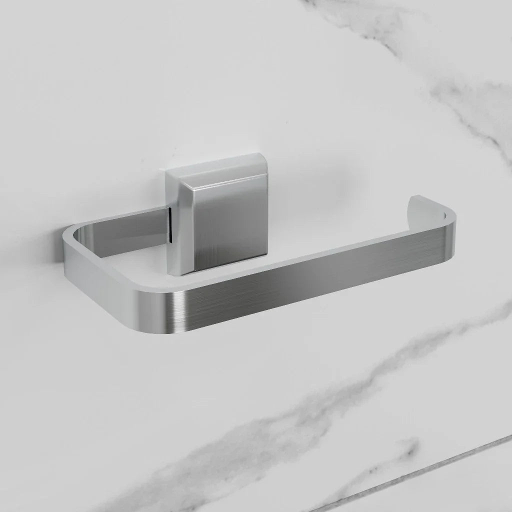 Kit Acessórios Para Banheiros 4 Peças Prata Lavabo Com Toalheiro Duplo