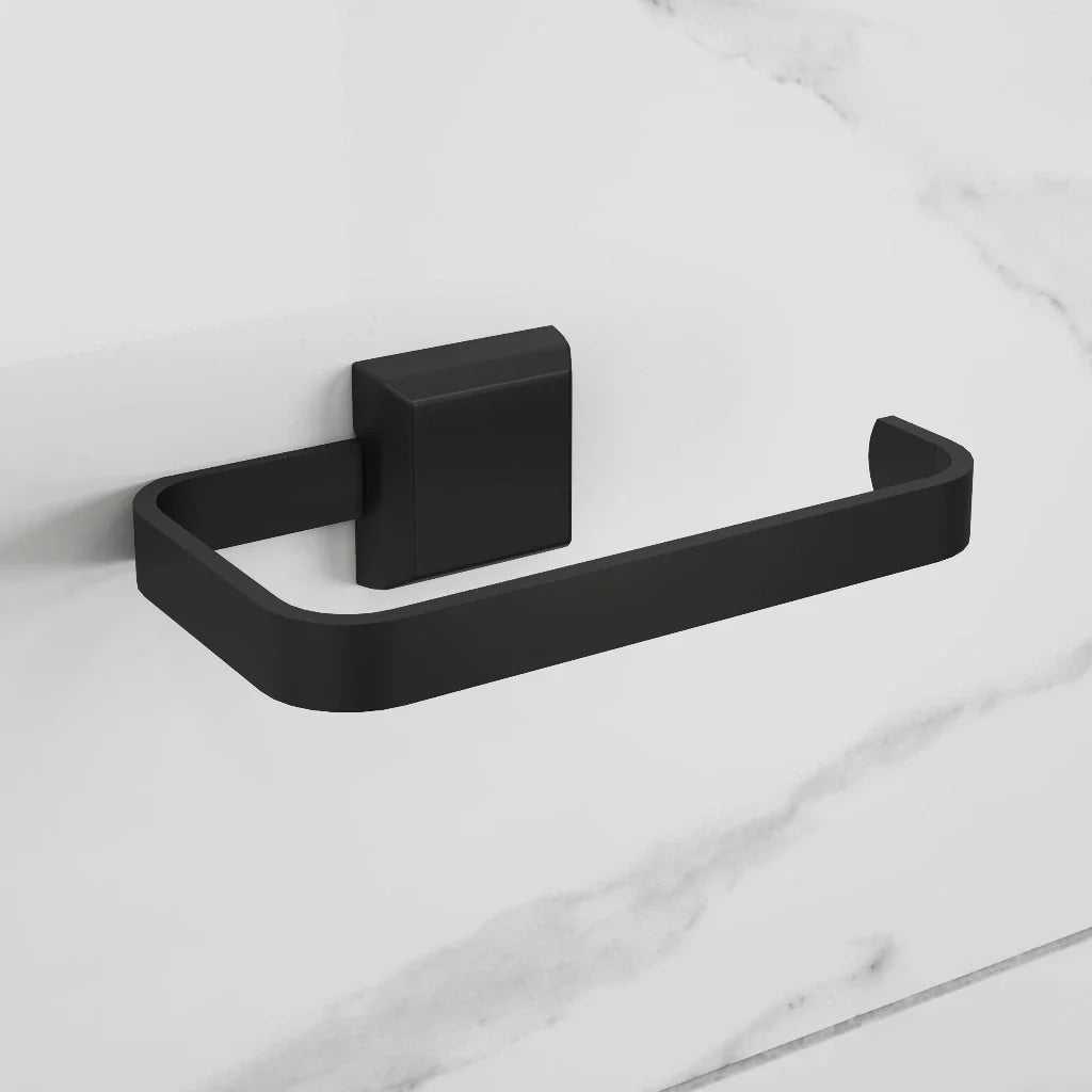 Porta Papel Higiênico Para Banheiro de Luxo Preto Fixação por Parafuso