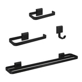 Kit Acessórios Para Banheiro 4 Peças Lavabo Com Toalheiro Duplo Preto Fosco