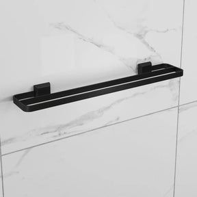 Kit Acessórios Para Banheiro 4 Peças Lavabo Com Toalheiro Duplo Preto Fosco