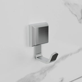 Kit Acessórios Para Banheiros 4 Peças Prata Lavabo Com Toalheiro Duplo
