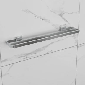 Kit Acessórios Para Banheiros 4 Peças Prata Lavabo Com Toalheiro Duplo