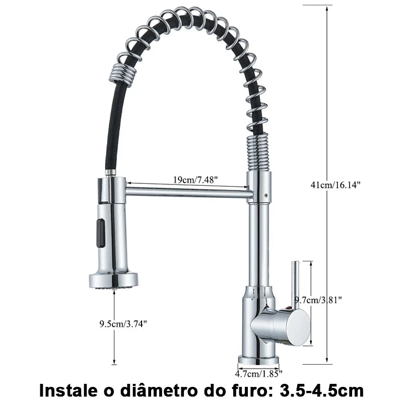 Torneira para Cozinha Monocomando Gourmet com pulverizador removível
