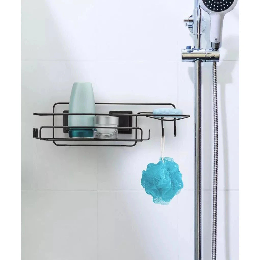Porta Shampoo Fixação Dupla Ventosa Preto Veneza