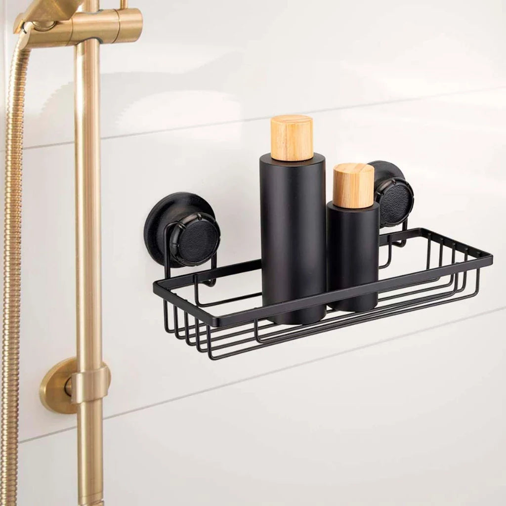Porta Shampoo Fixação Dupla Ventosa Preto Monaco