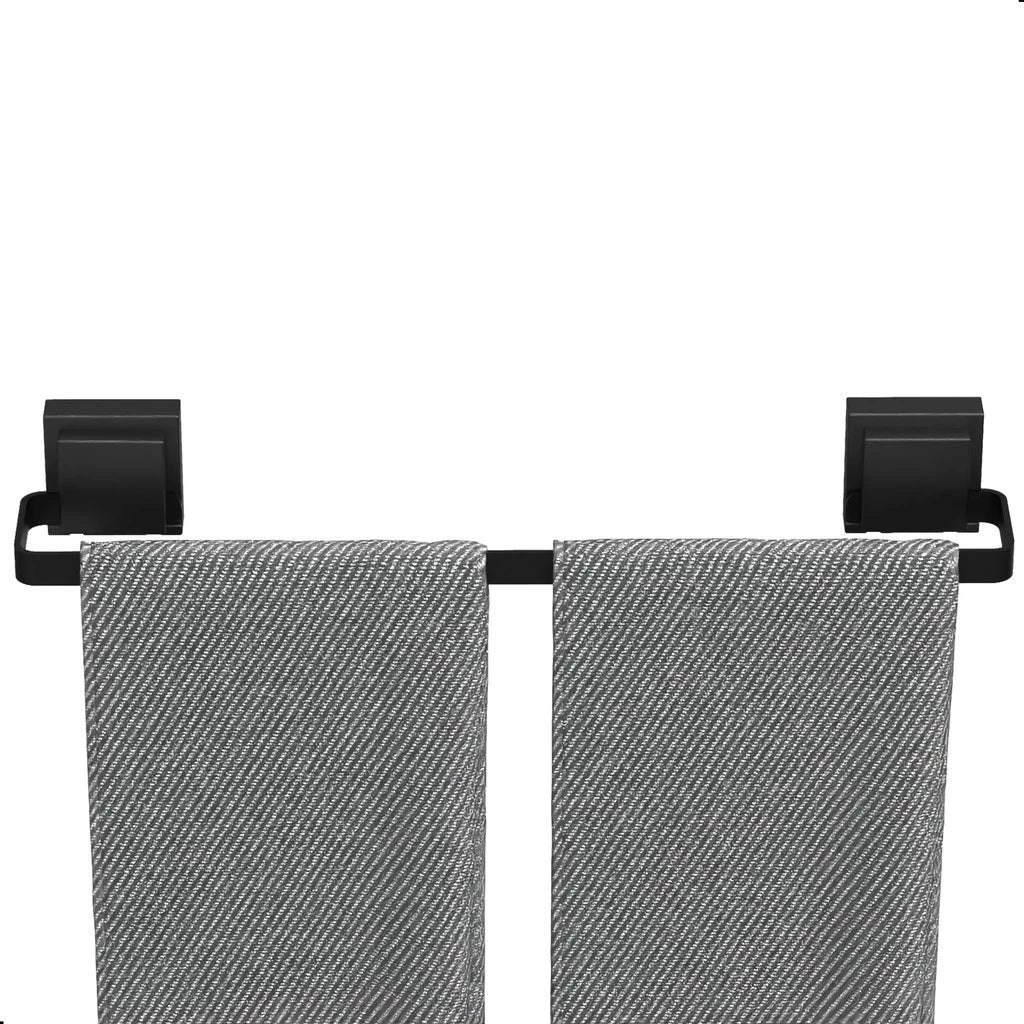 Porta Toalha para Banheiro com Ventosa Preta