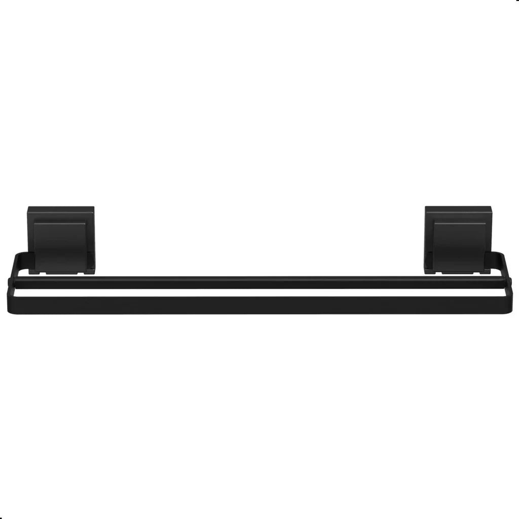 Porta Toalha para Banheiro com Ventosa Duplo Preto